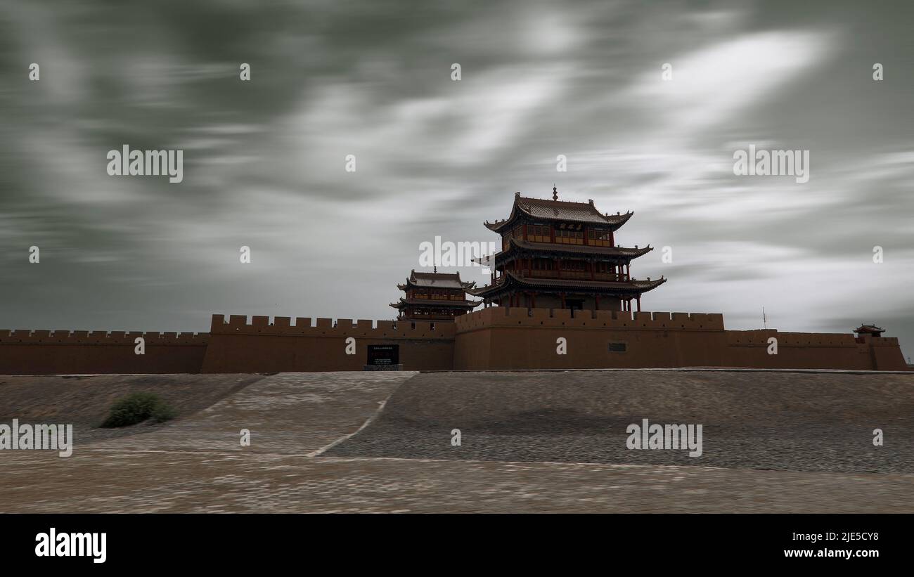 Gansu jiayuguan die Chinesische Mauer Antike Hotelgeschichte Architektur Stockfoto
