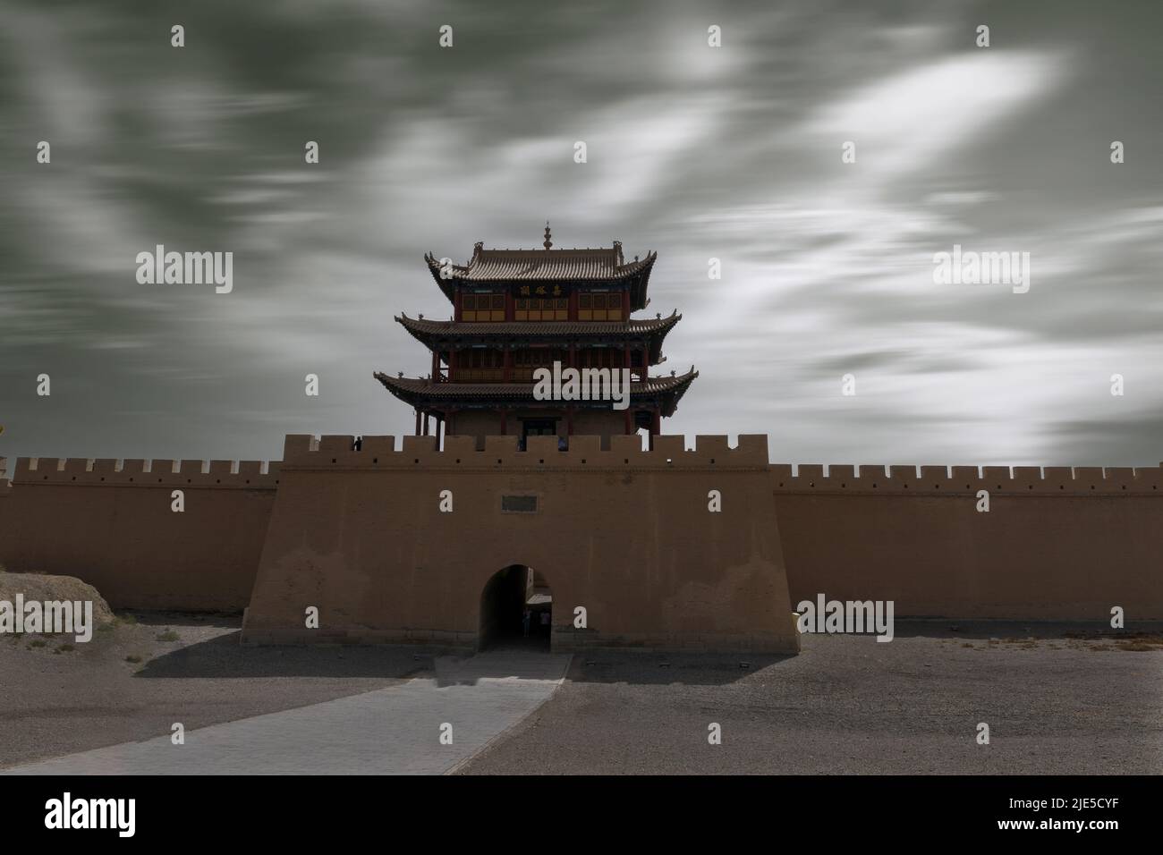 Gansu jiayuguan die Chinesische Mauer Antike Hotelgeschichte Architektur Stockfoto