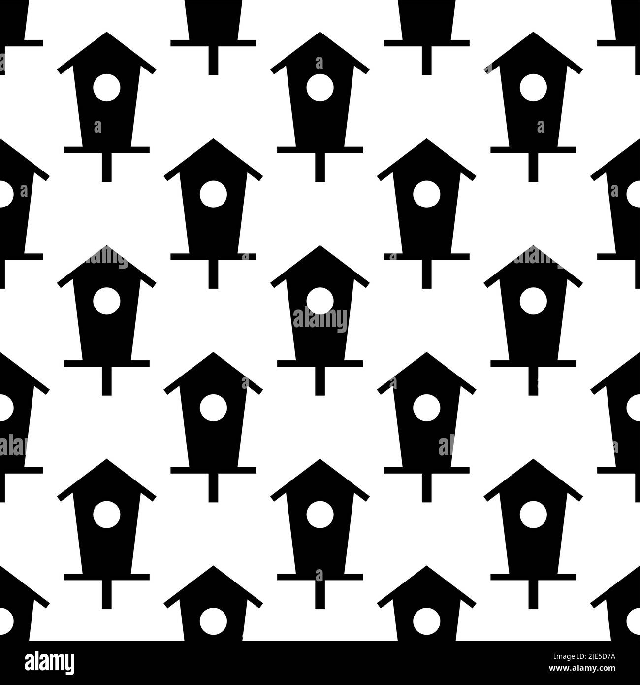 Bird House Icon, Nest, Bird House Nahtloses Muster Vektor-Kunst Illustration Stock Vektor