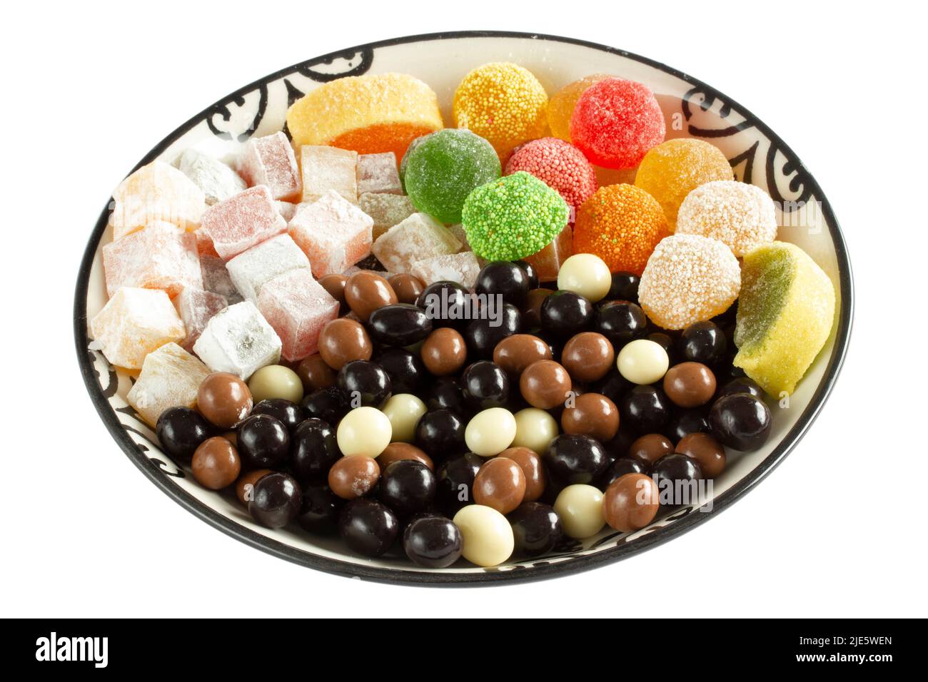 Köstliche türkische Köstlichkeiten und Schokoladenspezialitäten Stockfoto