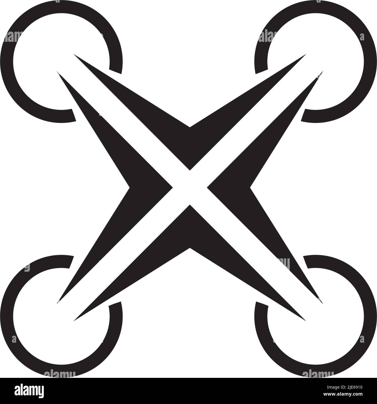 Vorlage für Vektorgrafik für das Logo der Drohne Stock Vektor