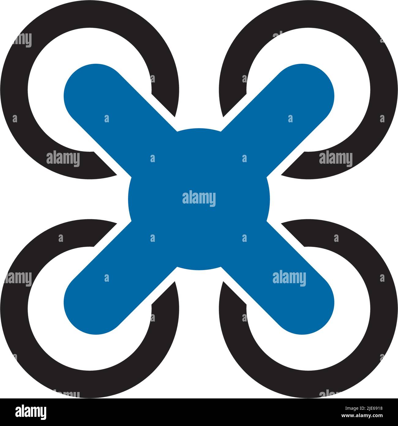 Vorlage für Vektorgrafik für das Logo der Drohne Stock Vektor