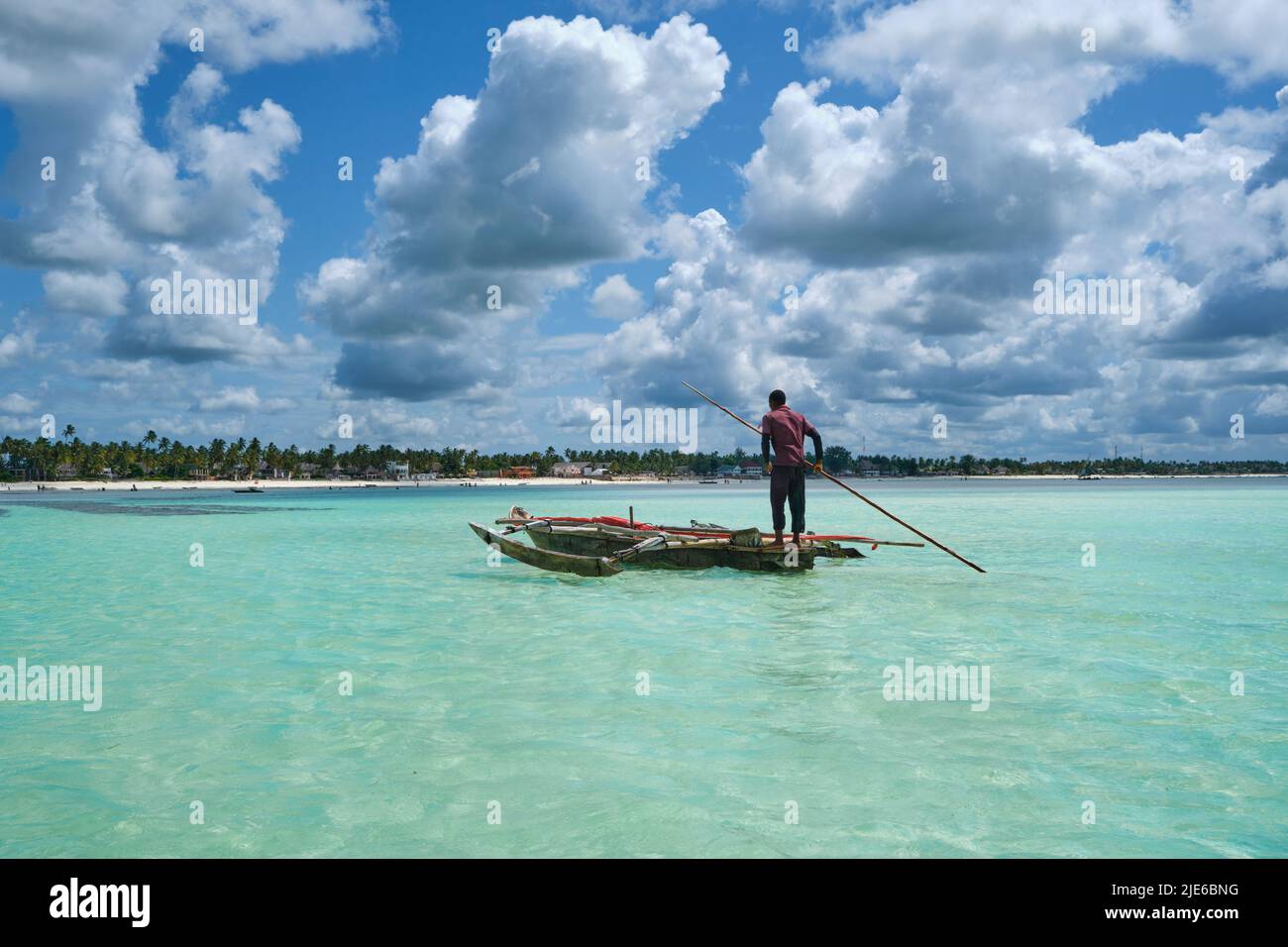 Fischerboot in Jambiani, Sansibar Stockfoto