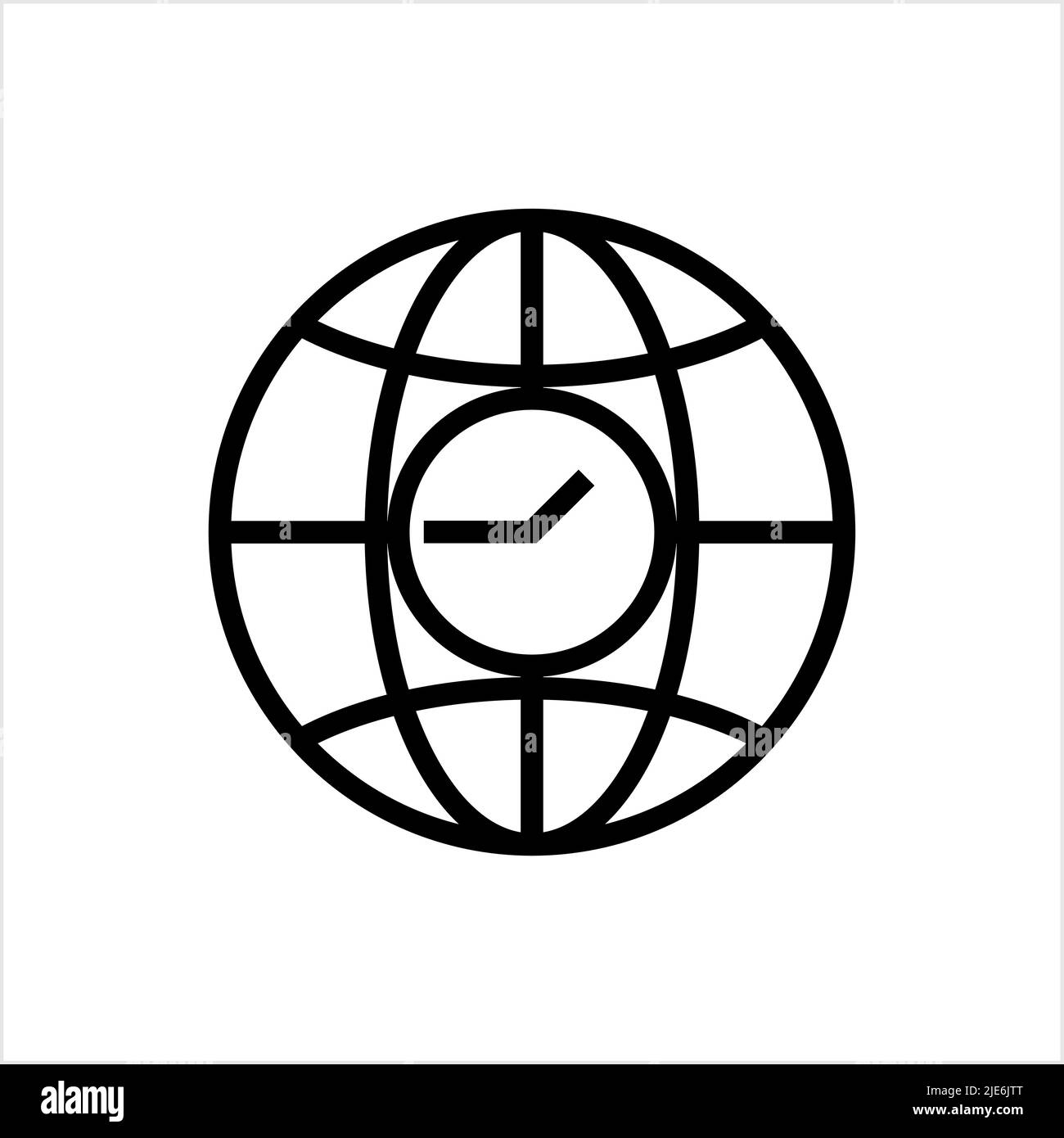 Globales Zeitsymbol, Weltzeit-Symbol Vektor-Kunst-Illustration Stock Vektor