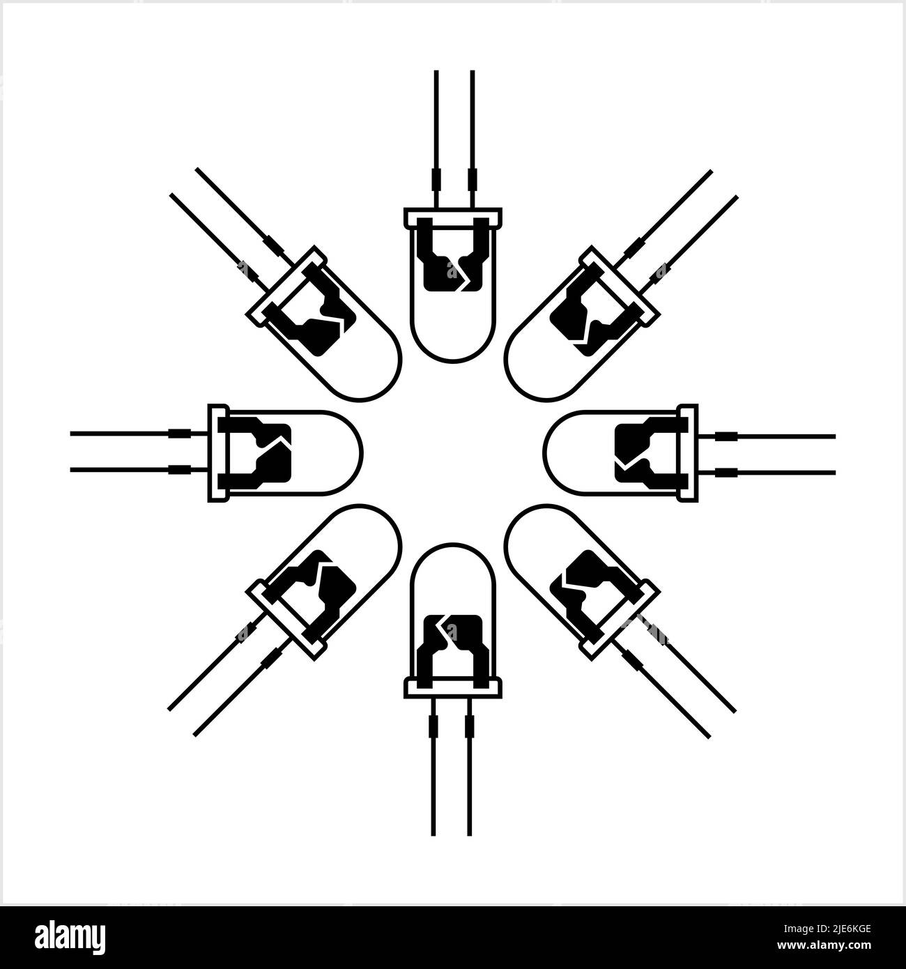 Led-Symbol, Lichteinlassdiode Vektor-Kunst Illustration Stock Vektor