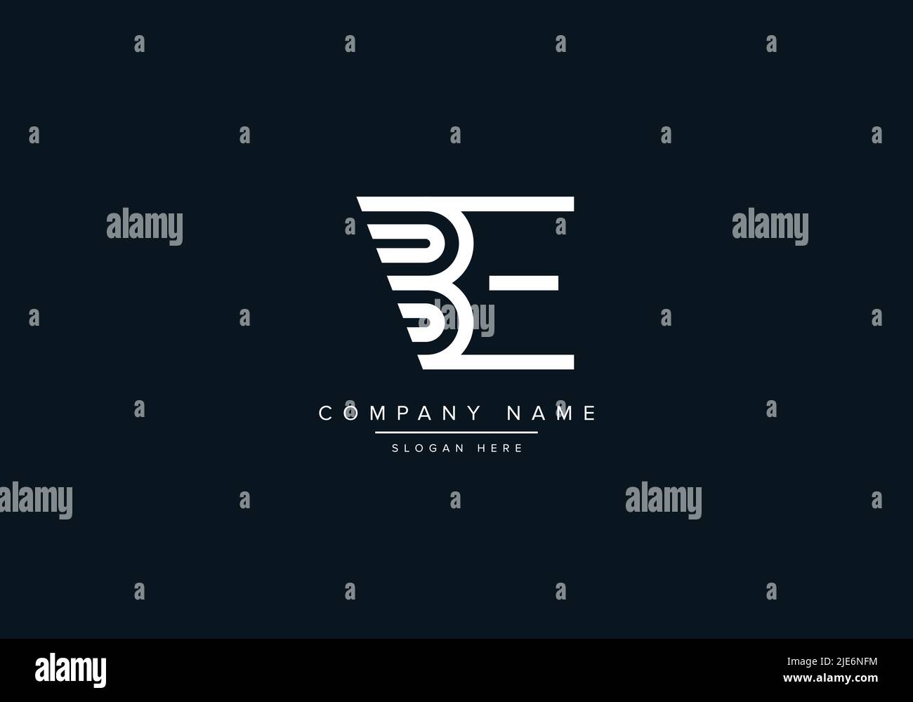 Alphabet abstrakter Buchstabe Symbol Logo BE Stock Vektor