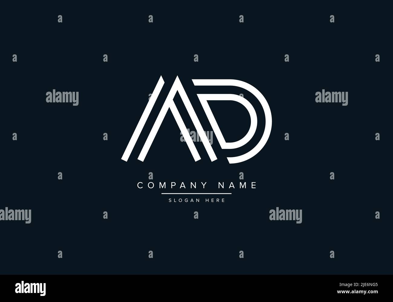 Alphabet Symbol für abstrakten Buchstaben Logo AD Stock Vektor