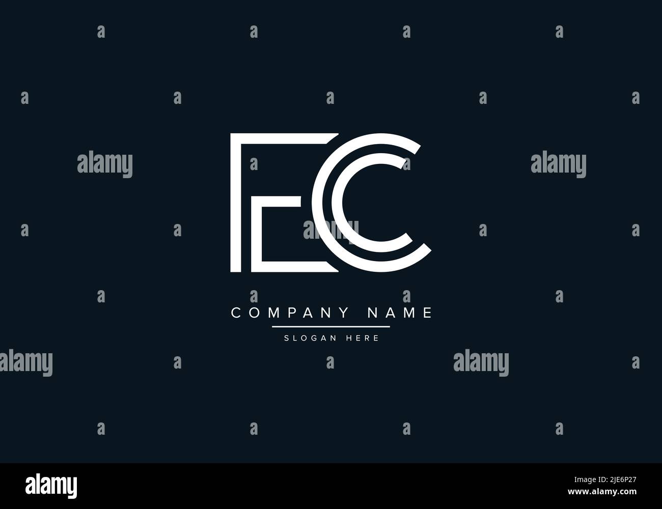 Alphabet Symbol für abstrakten Buchstaben Logo EC Stock Vektor