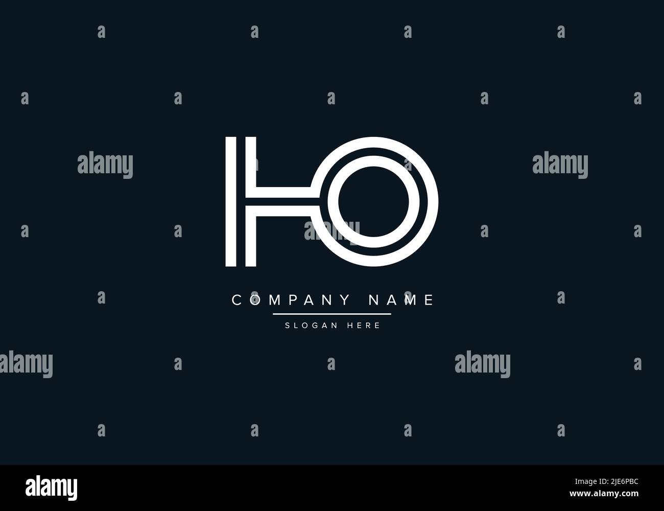 Alphabet abstrakter Buchstabe Symbol Logo HO Stock Vektor
