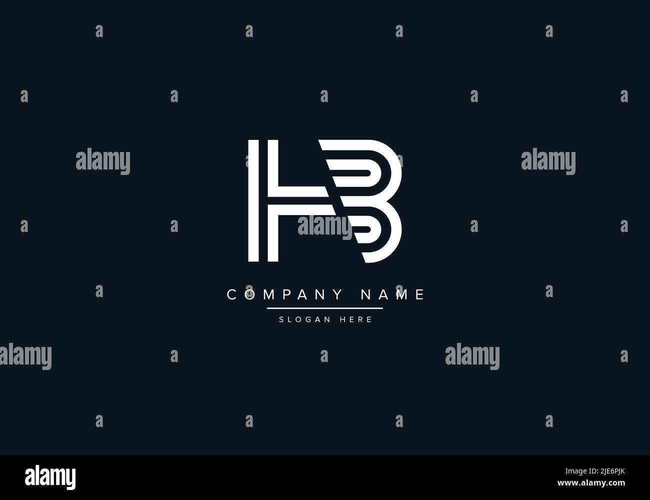 Alphabet abstrakter Buchstabe Symbol Logo HB Stock Vektor