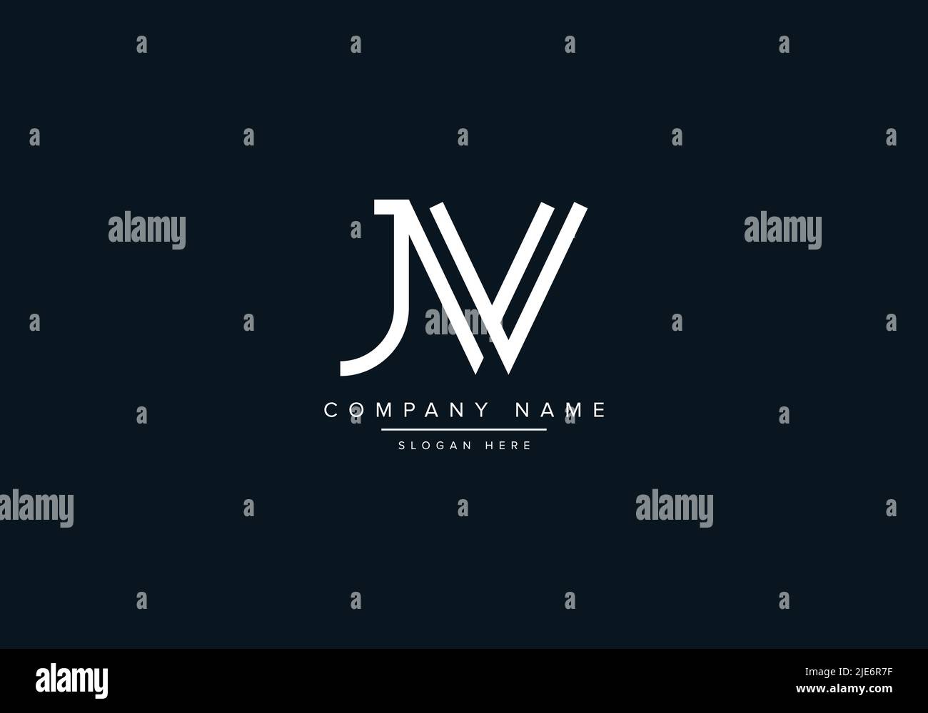 Alphabet abstrakter Buchstabe Symbol Logo JV Stock Vektor