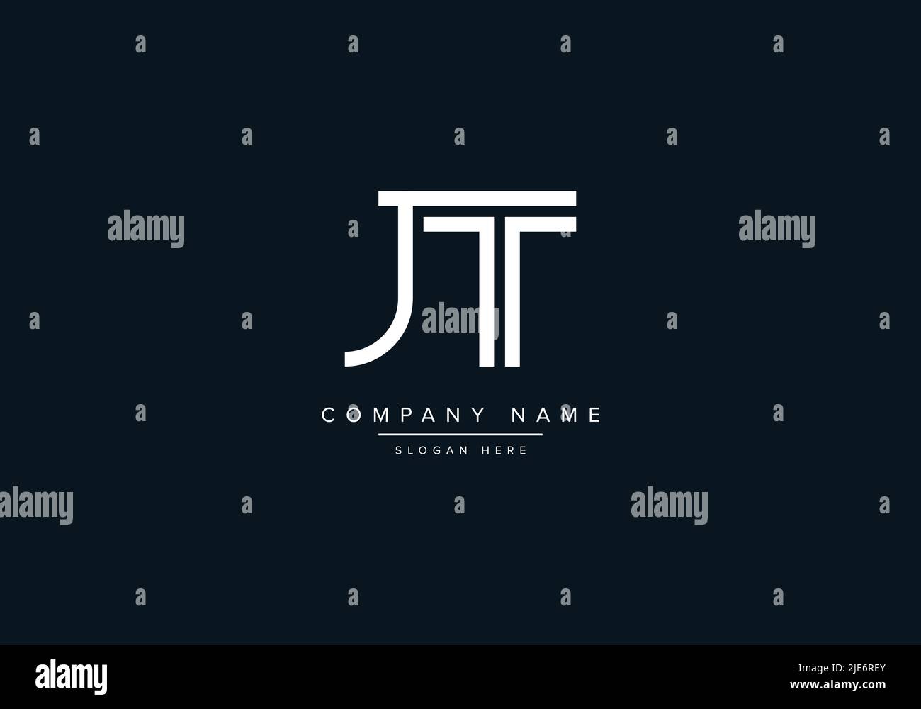 Alphabet Symbol für abstrakten Buchstaben JT Stock Vektor