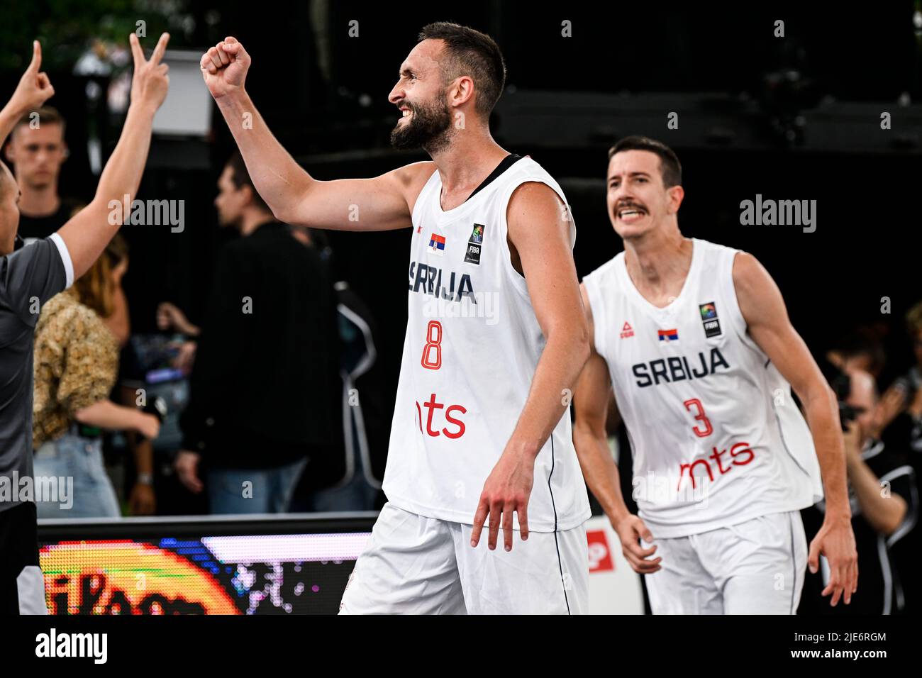 Der serbische Dejan Majstorovic feiert, nachdem