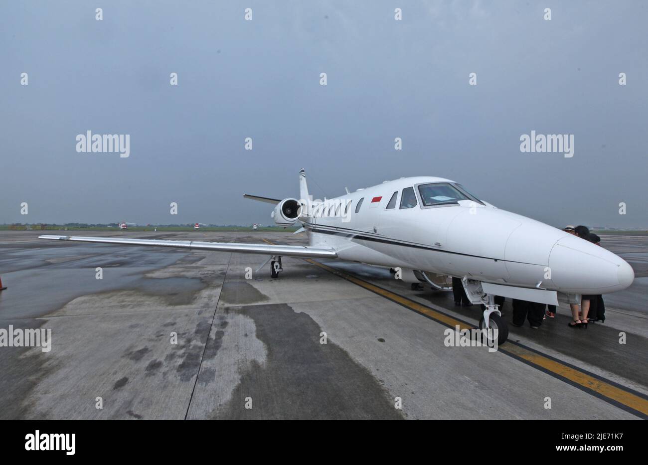 Private Jet Charter Cessna Citation in Halim Perdana Kusuma Flughafen, Jakarta, Indonesien Stockfoto