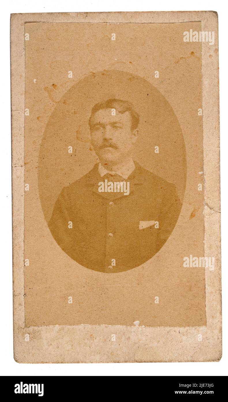 Antquie verblasste Carte de Visite-Fotografie eines Franzosen, 19. Jahrhundert, um 1880 Stockfoto