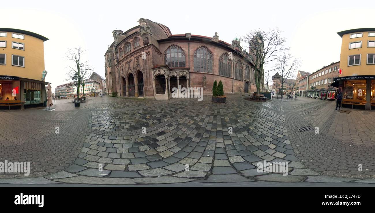 Die Lorenzkirche in Nürnberg in Deutschland 360 Grad Foto Stockfoto