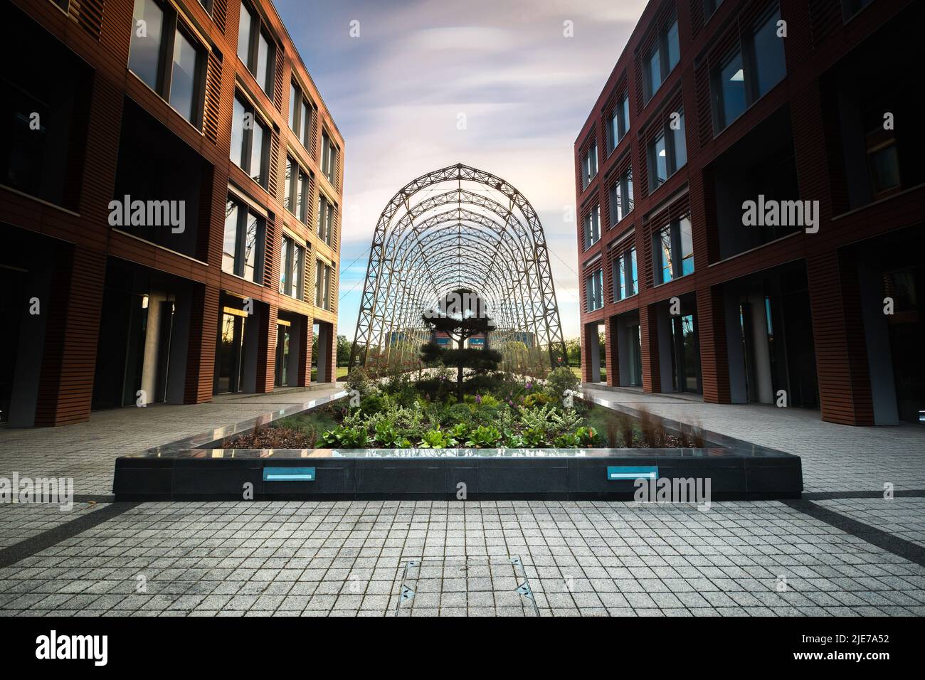 Tragbarer Luftschiffhanger Stockfoto