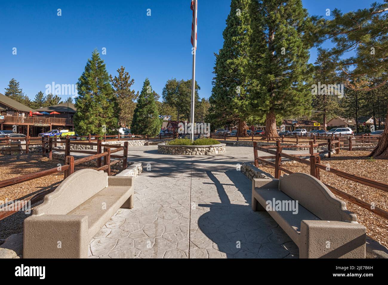 Das Zentrum der Stadt in Idyllwild, Kalifornien, USA. Stockfoto
