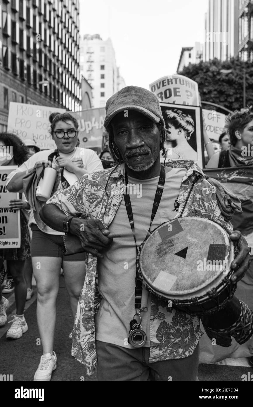 Roe Gegen Wade Protestieren Gegen Downtown Los Angeles Stockfoto
