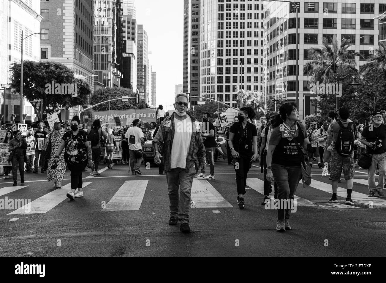 Roe Gegen Wade Protestieren Gegen Downtown Los Angeles Stockfoto