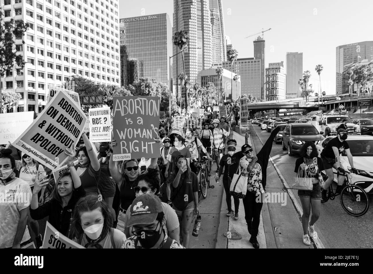 Roe Gegen Wade Protestieren Gegen Downtown Los Angeles Stockfoto