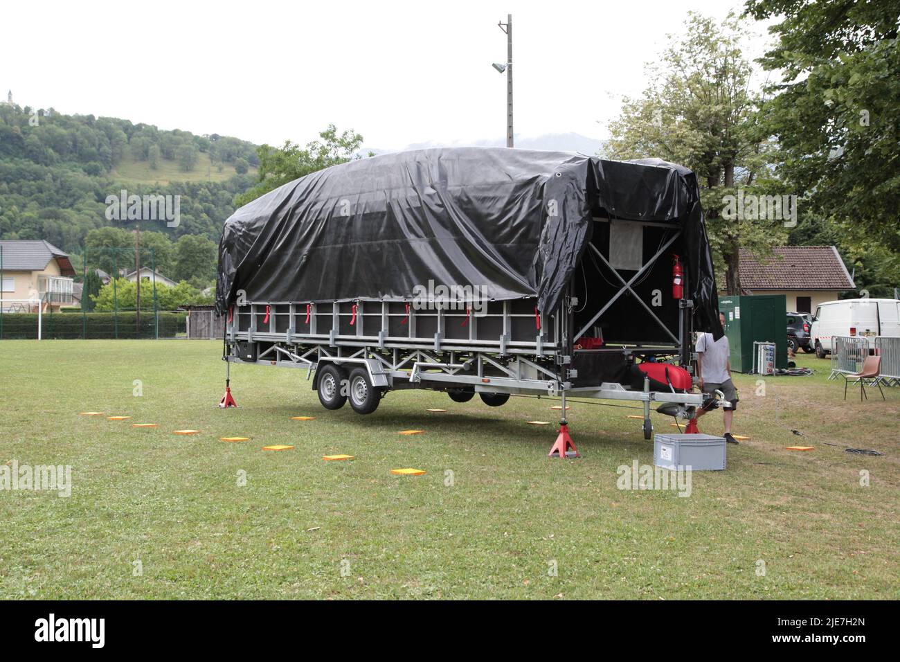 Festival Decapadiot Val d'Arc Aiguebelle : les préparatifs du Festival Stockfoto