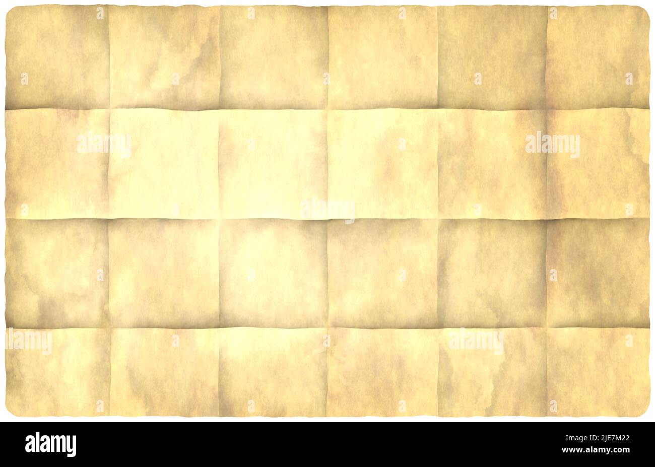 Karte mit alten Papierbuchstaben Stockfoto