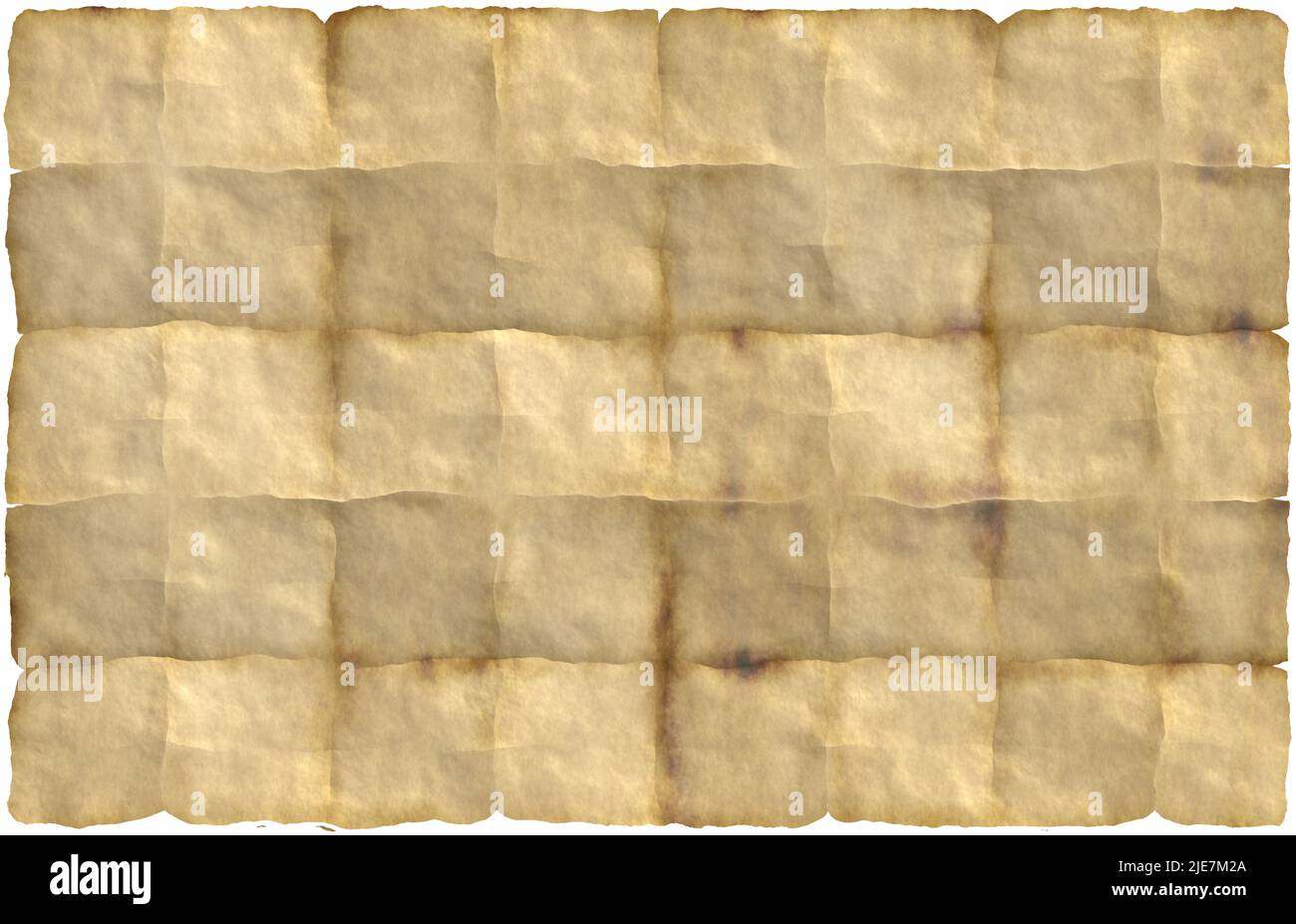 Karte mit alten Papierbuchstaben Stockfoto