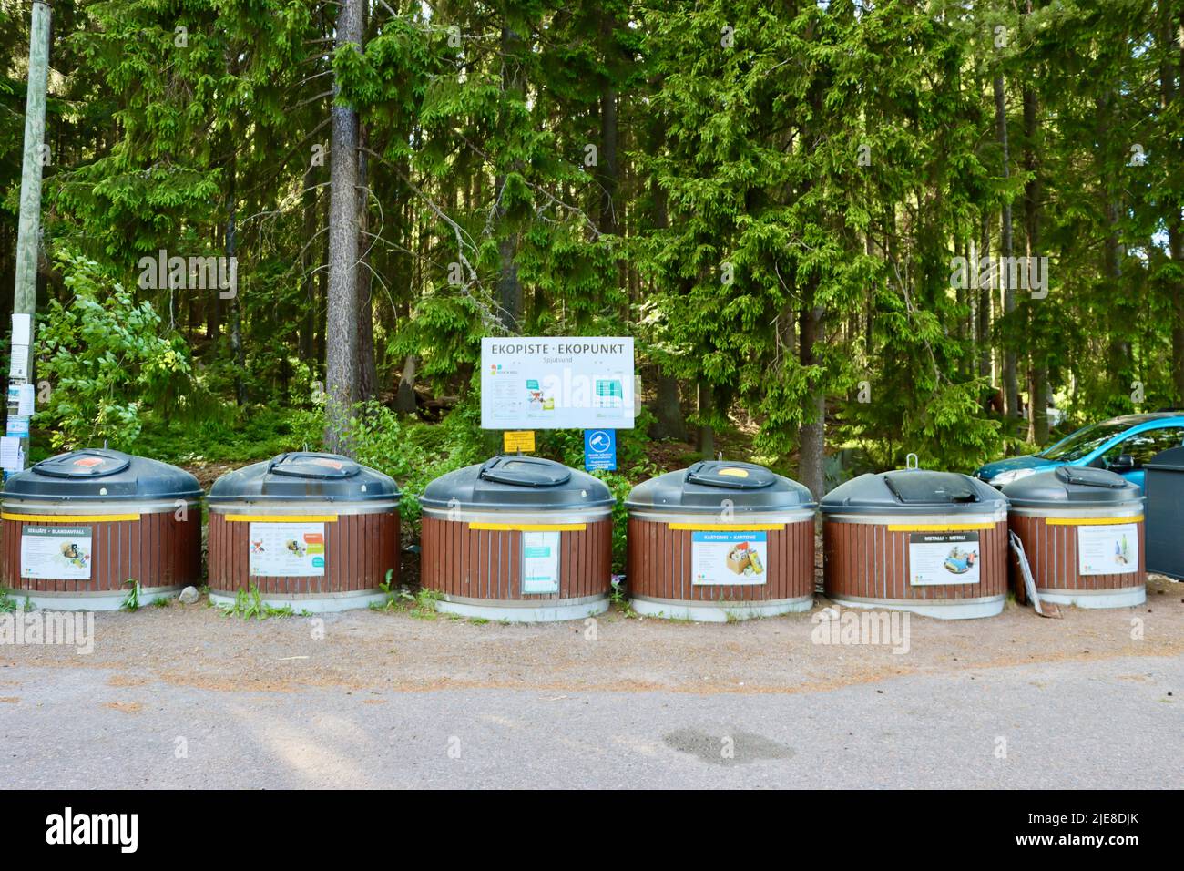Lokales Recyclingzentrum in der Nähe von Porvoo in Südfinnland Stockfoto