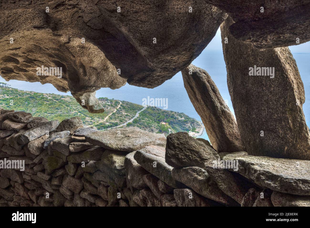 Via del Granito, San Piero, Campo nell'Elba, Elba, Toskana, Italien Stockfoto