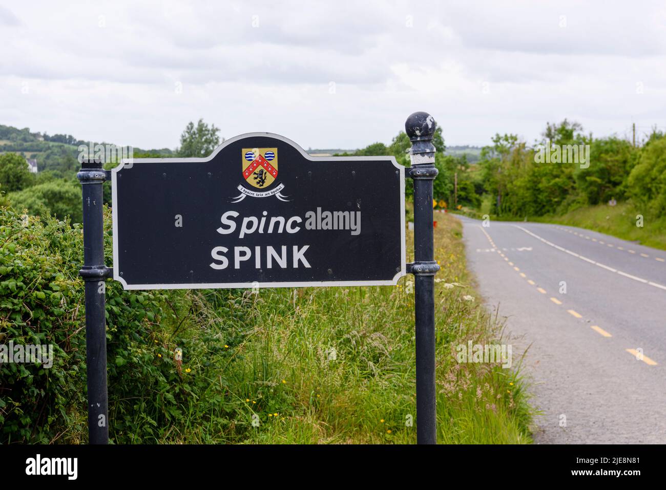 Melden Sie sich beim Approach to Spink, Republik Irland an Stockfoto
