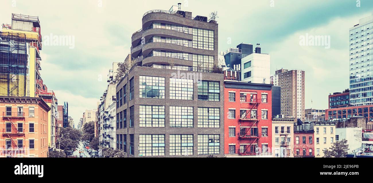 Farbtonbild des Stadtbildes von New York, Manhattan, USA. Stockfoto