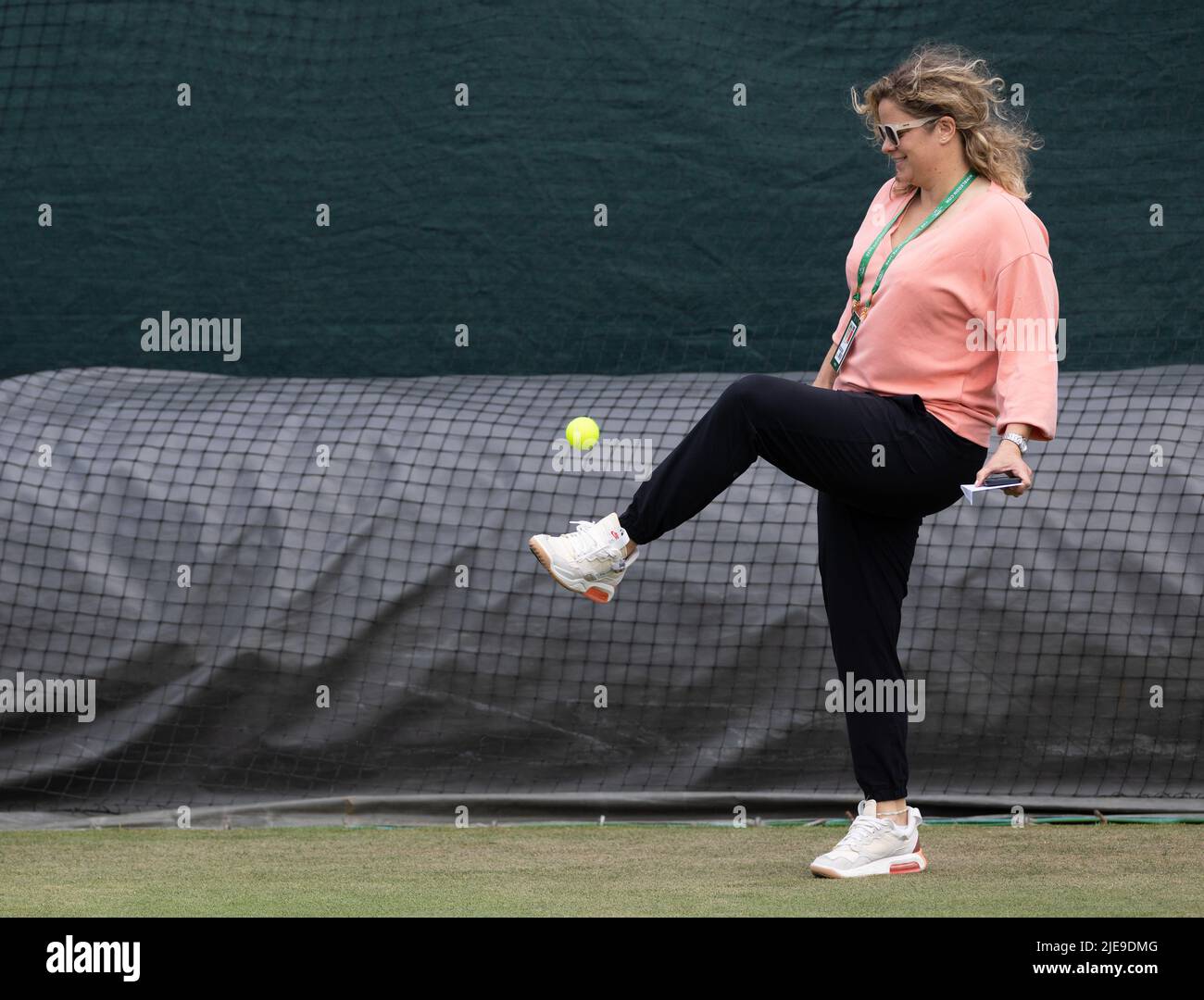 Der Belgier Kim Clijsters, aufgenommen während des Wimbledon Grand Slam Tennisturniers 2022 im All England Tennis Club, im Südwesten Londons, Großbritannien, Sonntag, 26. Juni 2022. BELGA FOTO BENOIT DOPPAGNE Stockfoto