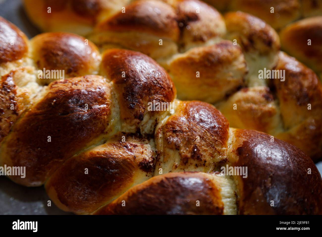 Donut Detail handgemachte hausgemachte Speisen auf Tablett - Rosca Caseira Stockfoto