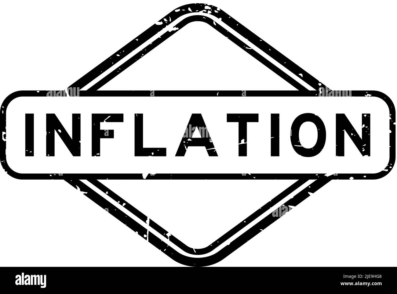 Grunge schwarz Inflation Wort Gummi Stempel auf weißem Hintergrund Stock Vektor