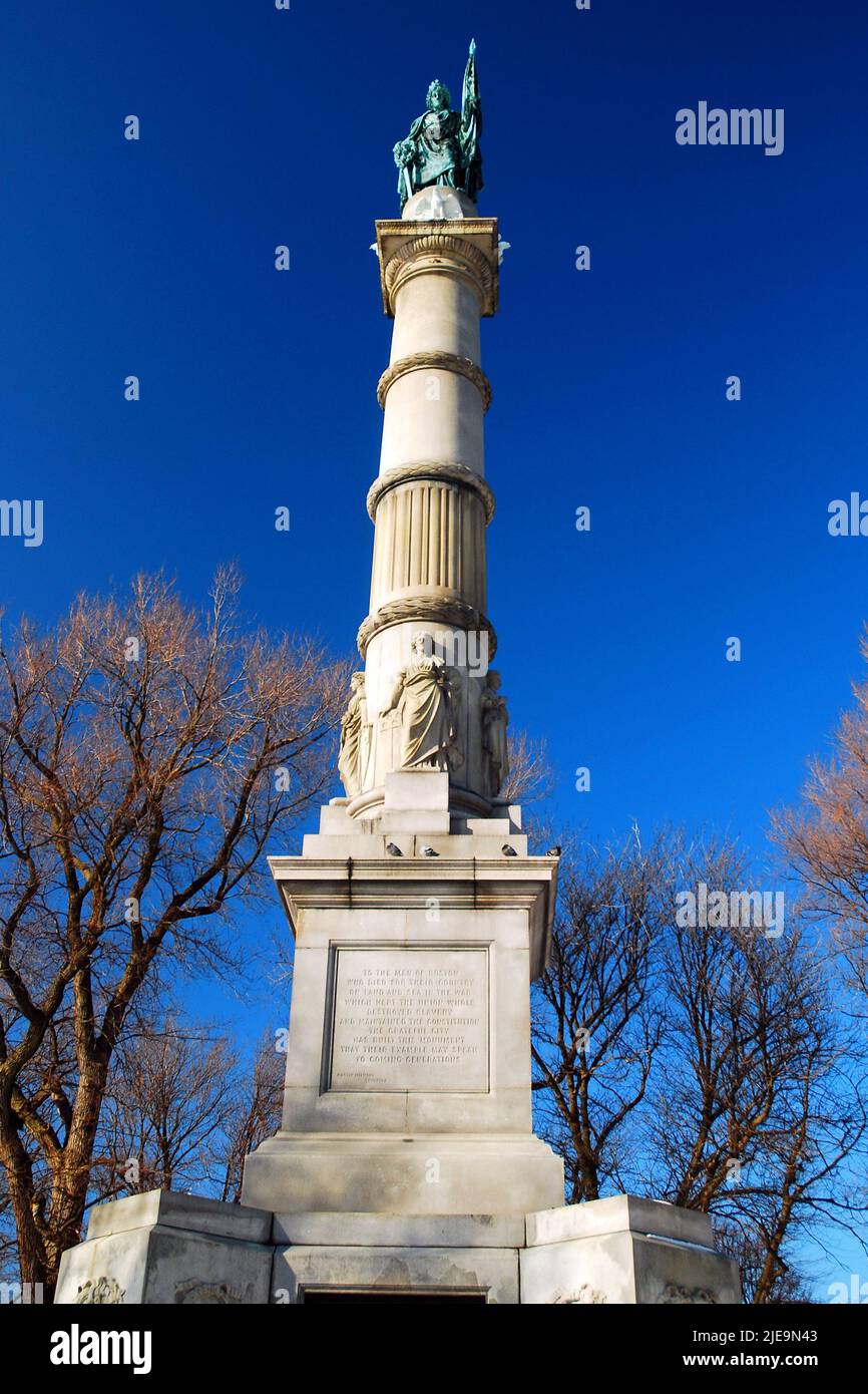 Das Soldaten- und Matrosendenkmal auf dem Boston Common ehrt diejenigen, die im amerikanischen Bürgerkrieg gedient und gestorben sind Stockfoto