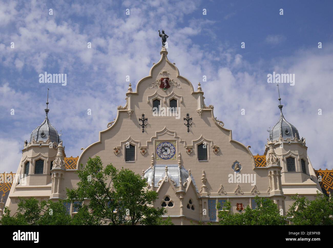 Jugendstil-Rathaus, Kossuth ter, Kecskemet, Ungarn Stockfoto