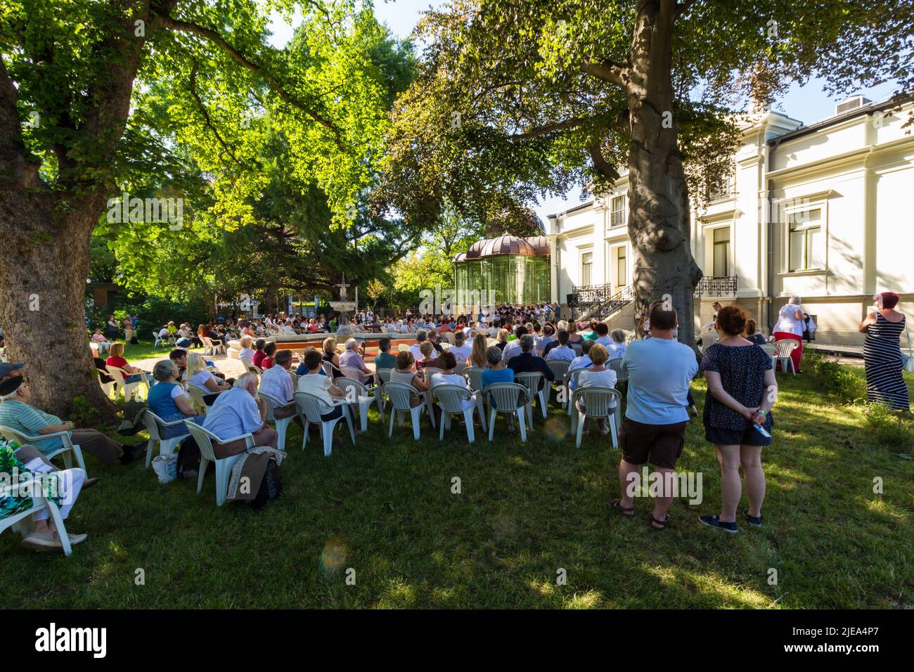 Soproni Korus Unnep (Chorfestival) im Garten der Lenck-Villa, Sopron, Ungarn Stockfoto