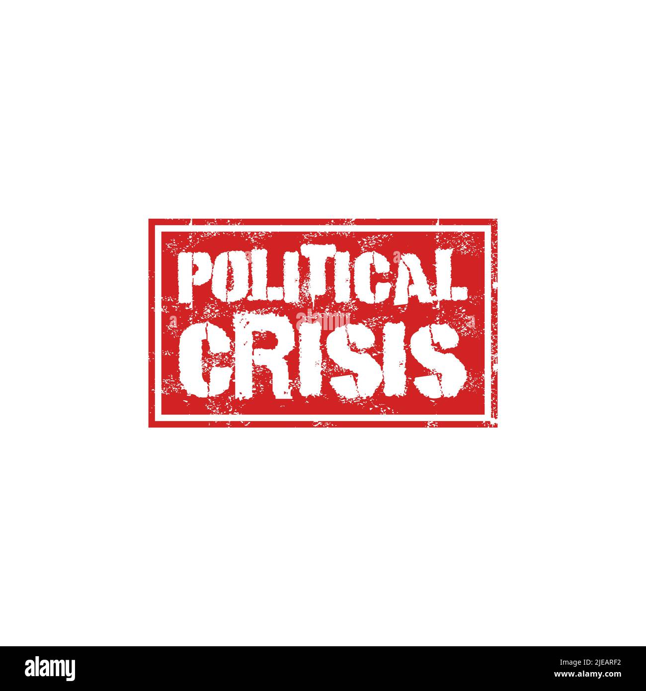 Politische Krise Text Design Vektor isoliert auf weißem Hintergrund. Stock Vektor