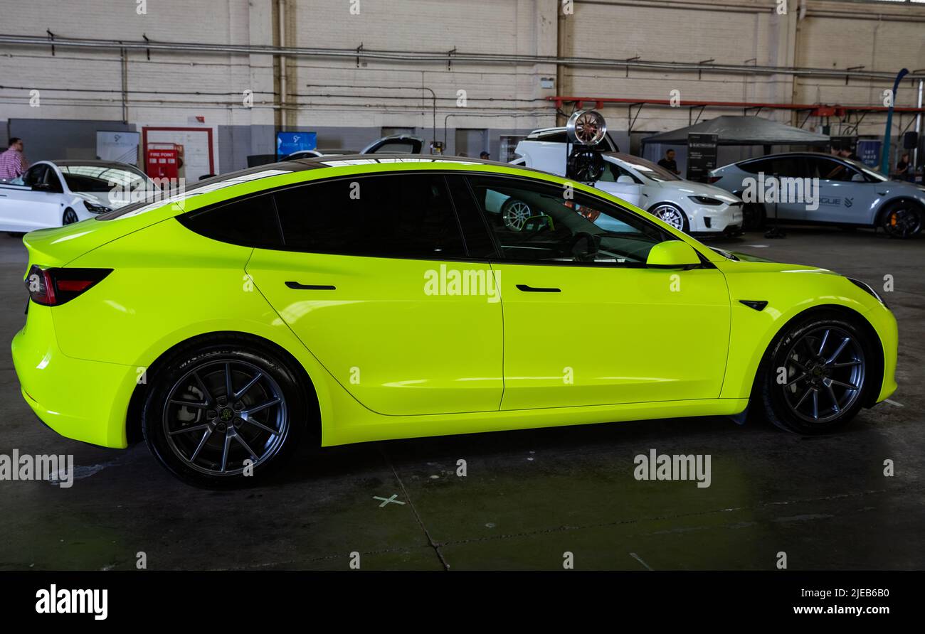 Tesla Besitzer Fun Day am Bicester Aerodrome, Bicester Stockfoto