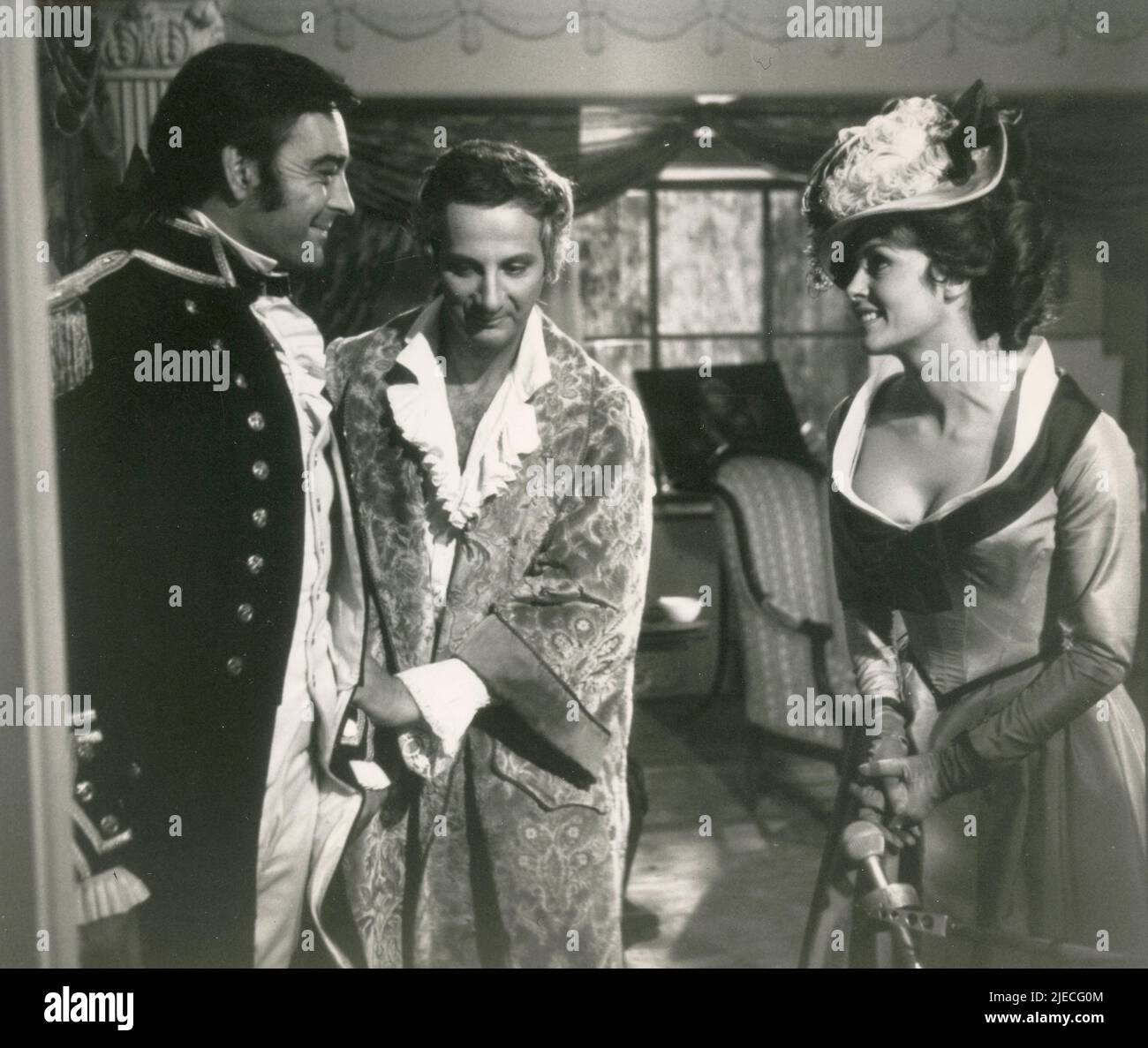 Schauspieler Richard Johnson, Boy Gobert und Schauspielerin Michele Mercier in dem Film Emma Hamilton, D/I/F 1968 Stockfoto