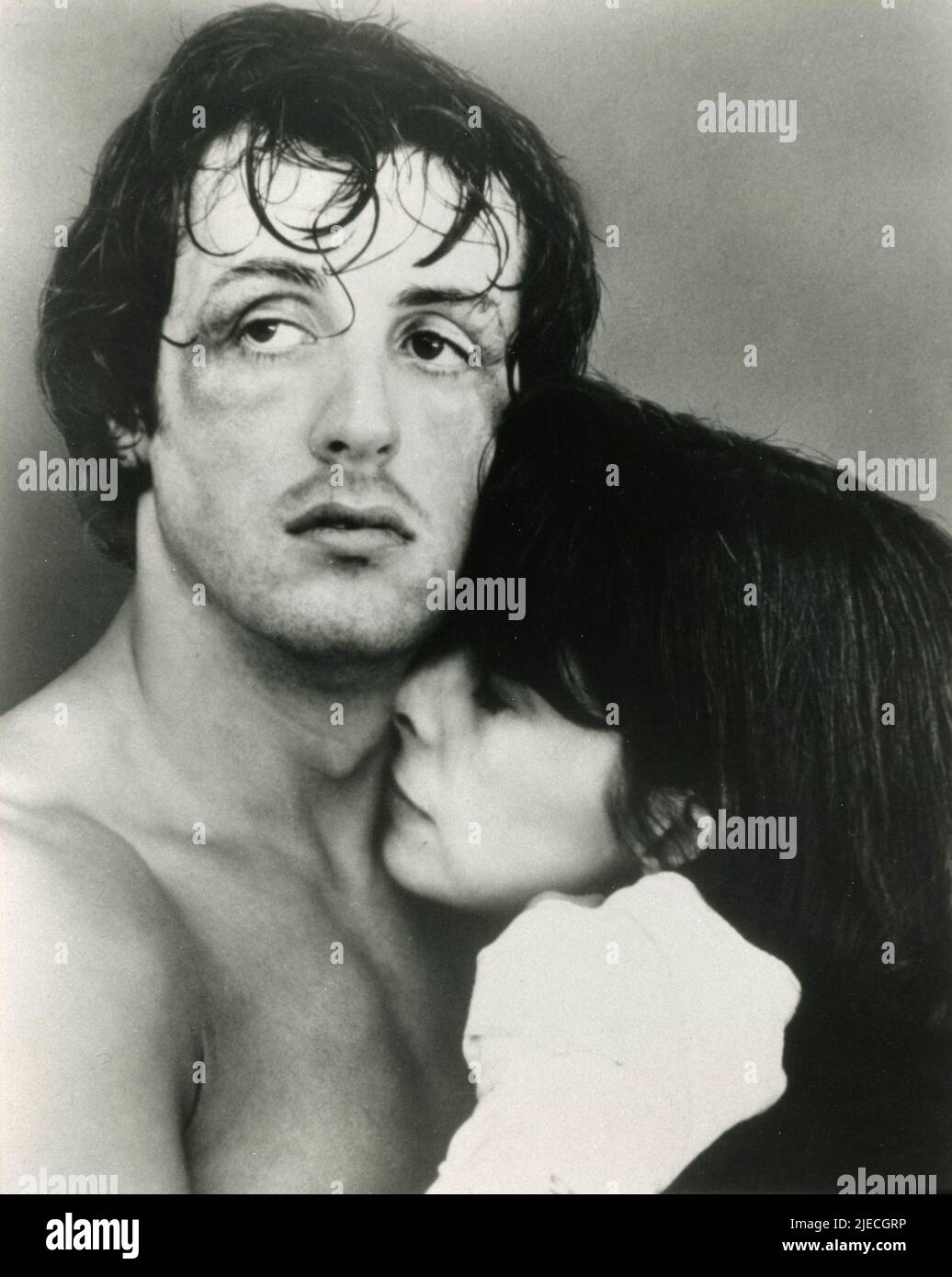 Der amerikanische Schauspieler Sylvester Stallone und die Schauspielerin Talia Shire im Film Rocky, USA 1976 Stockfoto