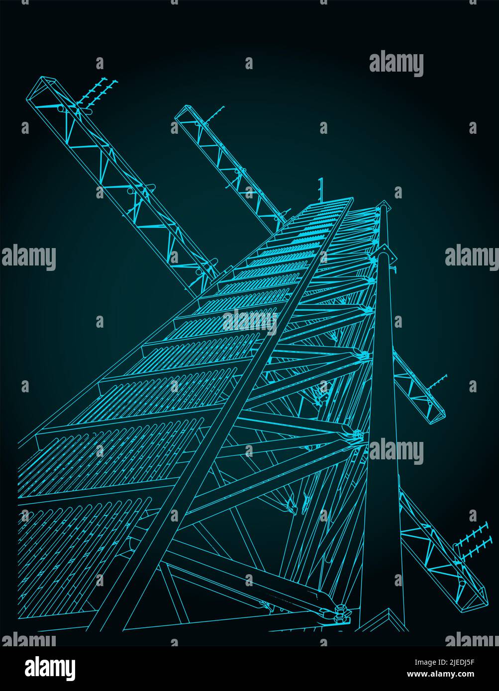 Stilisierte Vektor-Illustrationen von Antennenturm Stock Vektor