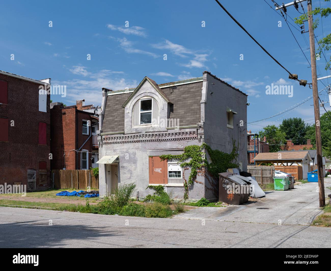 Wohngebäude in der Südstadt St. Louis Stockfoto