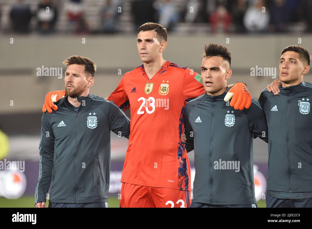 Ciudad de Buenos Aires, Argentinien, 15. Oktober 2021 Lionel Messi beim südamerikanischen Spiel Eliminatoria Qatar 2022 gegen Perú im Estadio Monumental. Stockfoto