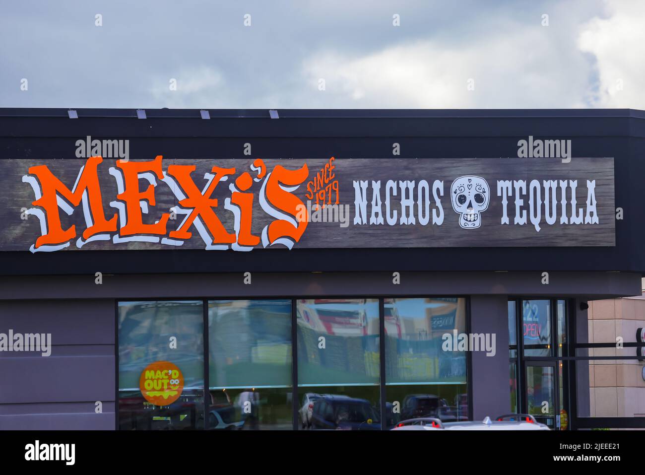 MEXIS Restaurant Storefront. Mexicali Rosa ist berühmt für sein authentisches „mexikanisches Essen im kalifornischen Stil“. HALIFAX, NOVA SCOTIA, KANADA - JUNI 2022 Stockfoto