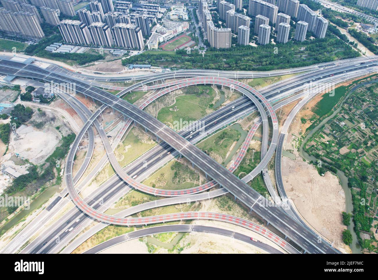 HANGZHOU, CHINA 27. JUNI 2022 eine Luftaufnahme des abgeschlossenen