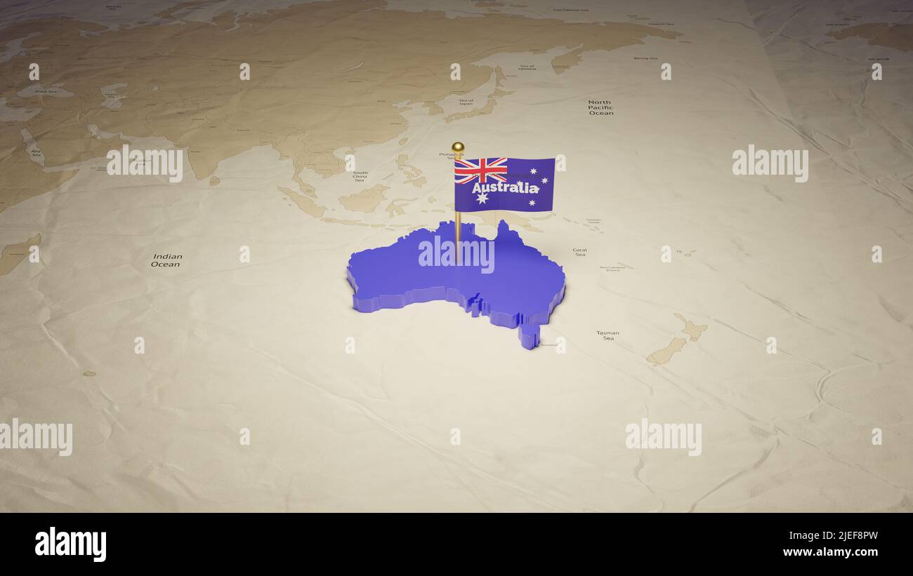 Australien Independence Day Karte 3D Abbildung. Stockfoto
