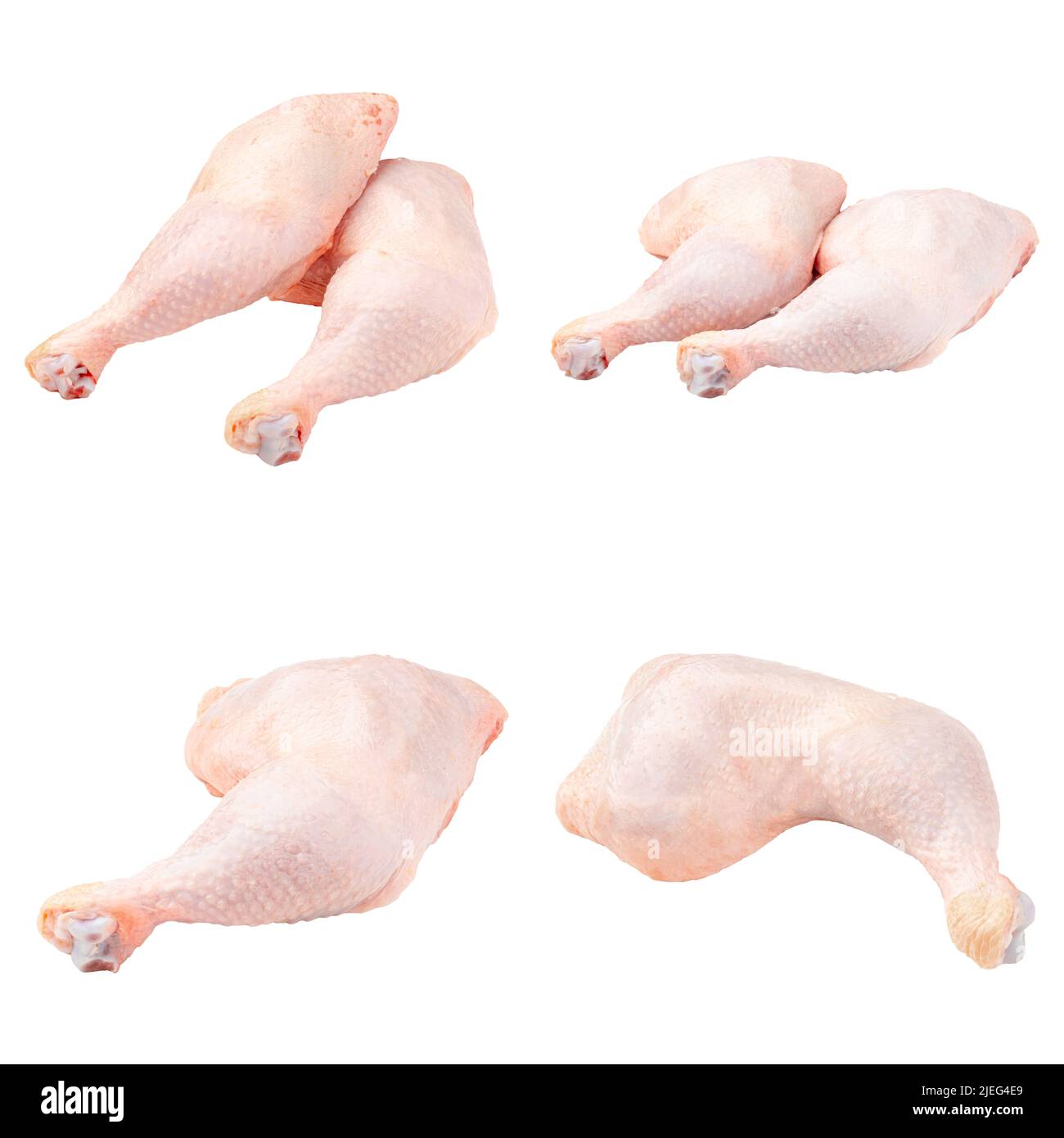 Isolierte frische, rohe Hähnchenschenkel Stockfoto