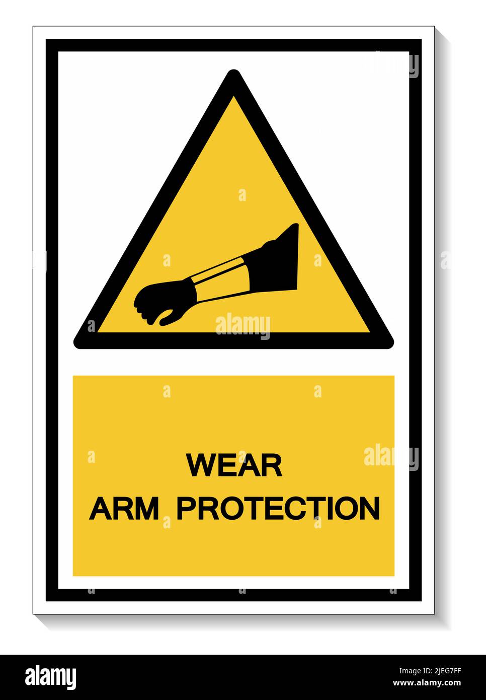 Symbol Verschleiß Arm Schutzschild isolieren auf weißem Hintergrund, Vektor-Illustration EPS.10 Stock Vektor